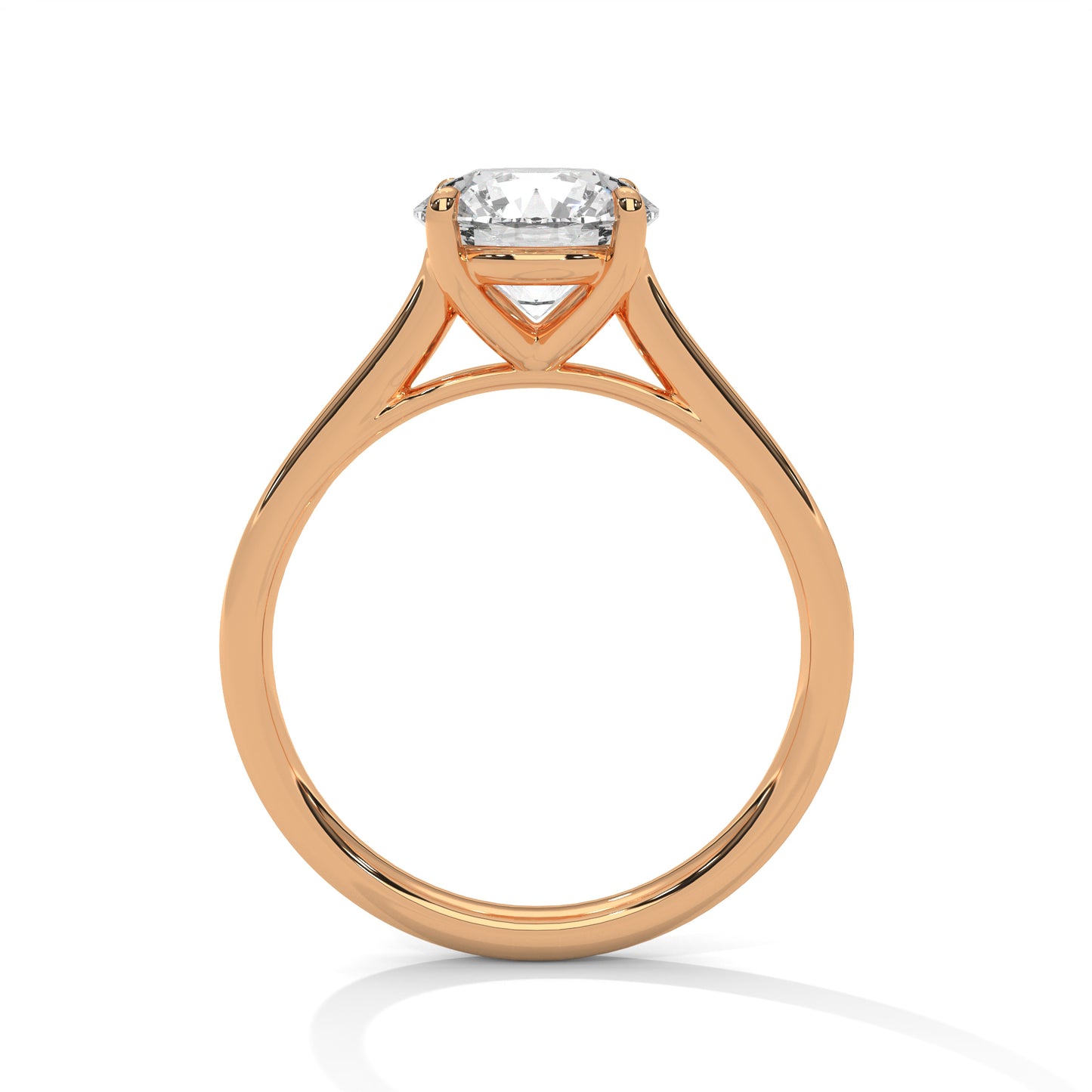 2 Carat Round E VVS2 Lab-Grown Diamond Solitaire Engagement Ring, 14K Gold