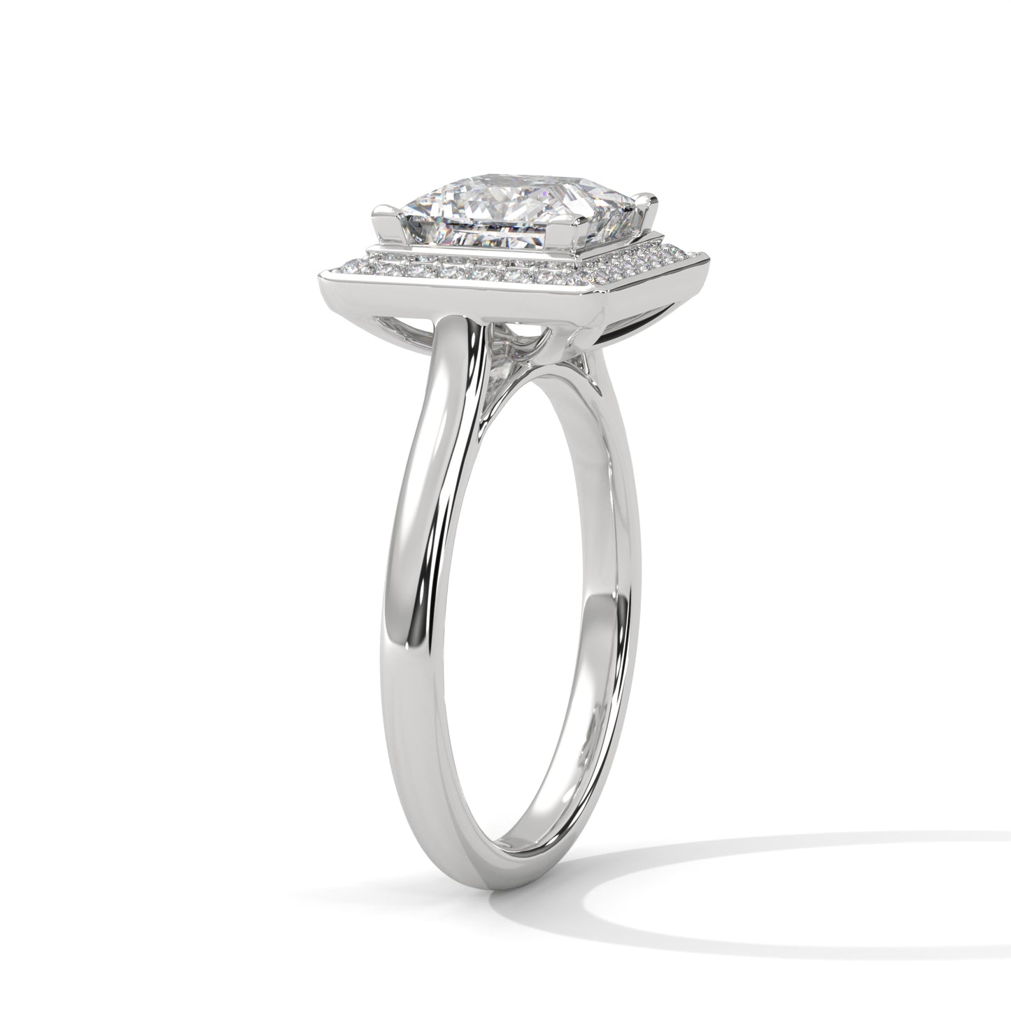 2 CT Princess E VVS2 Lab-Grown Diamond Engagement Ring, Ring for Her 2