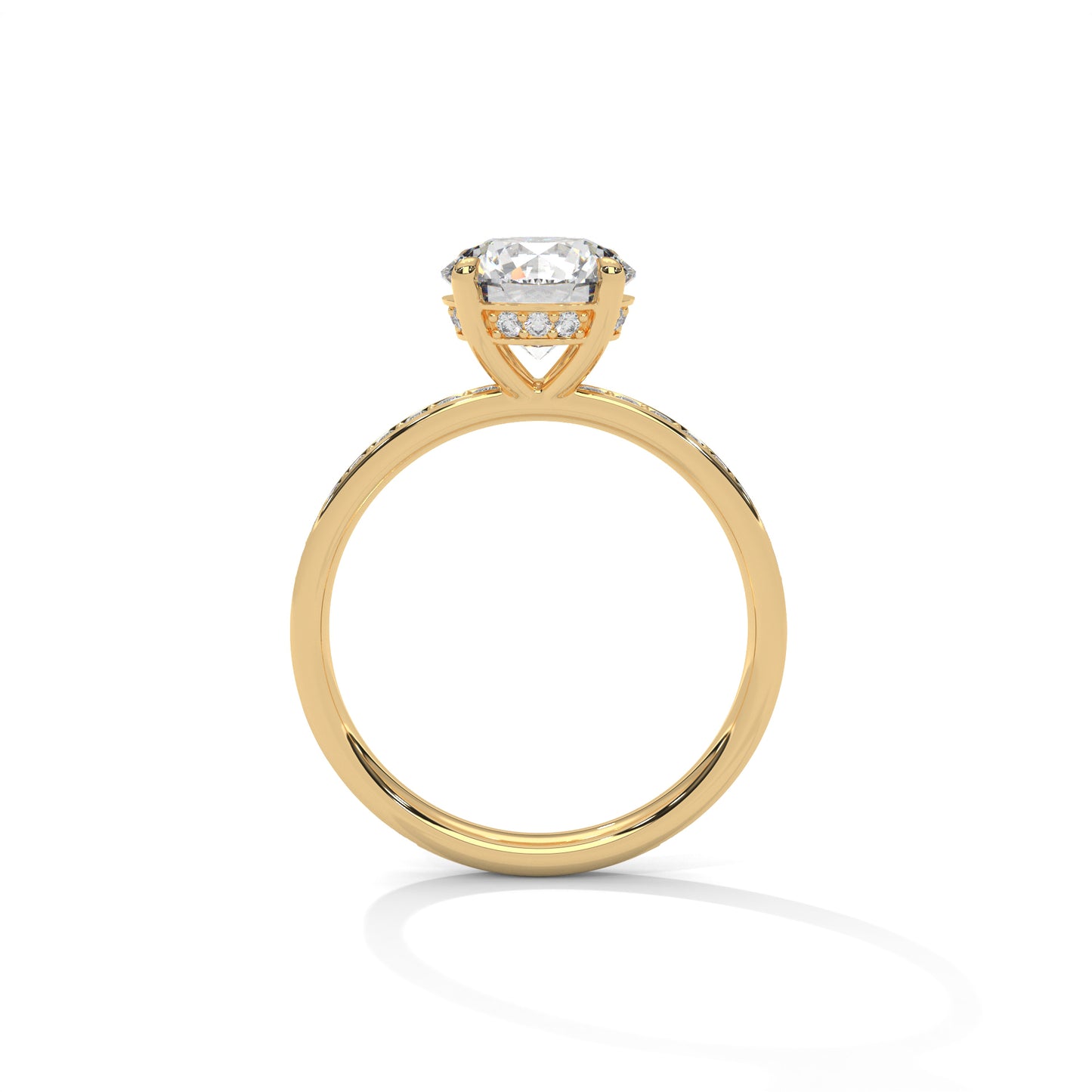1 CT Round E VVS2 Lab-Grown Diamond Engagement Ring, Timeless Design