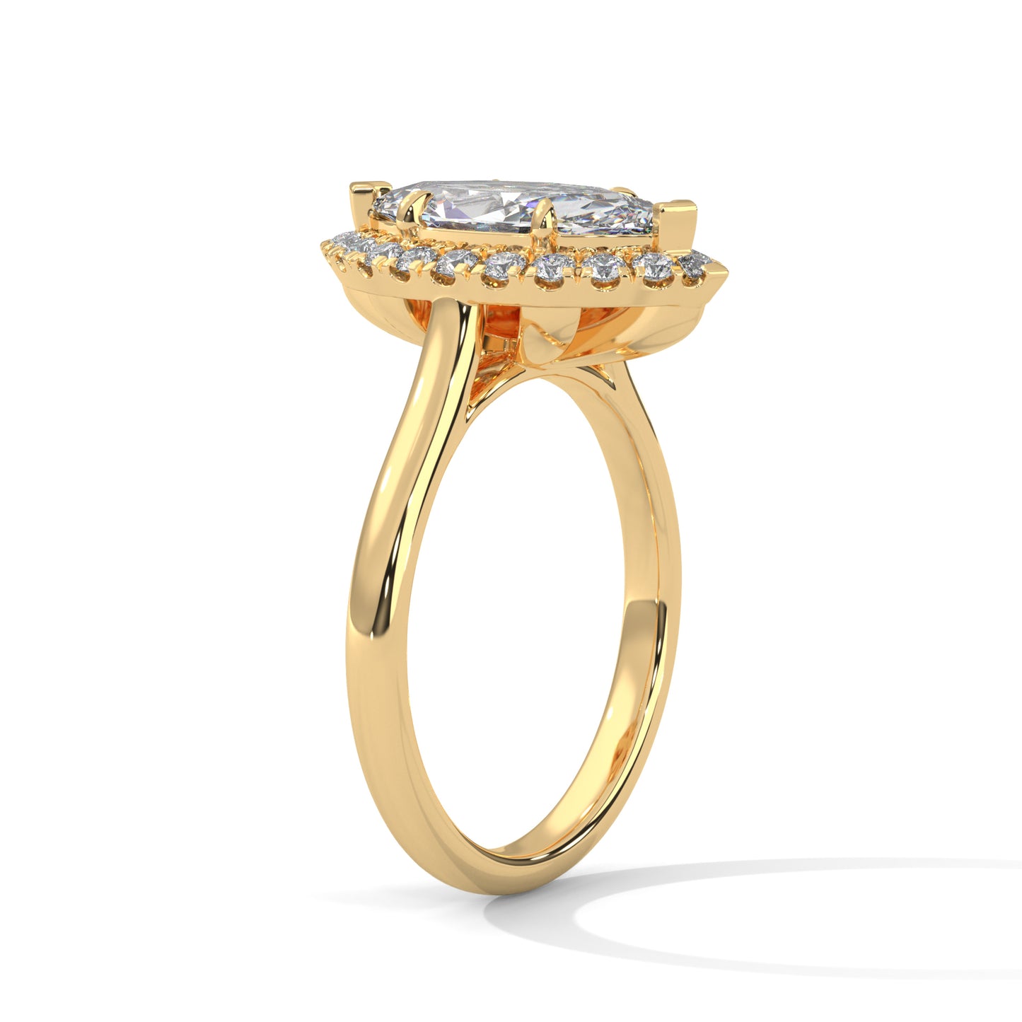 2ct Marquise Cut E-VVS2 Lab Grown Diamond Engagement Ring, 14K Gold, IGI Certified Diamond