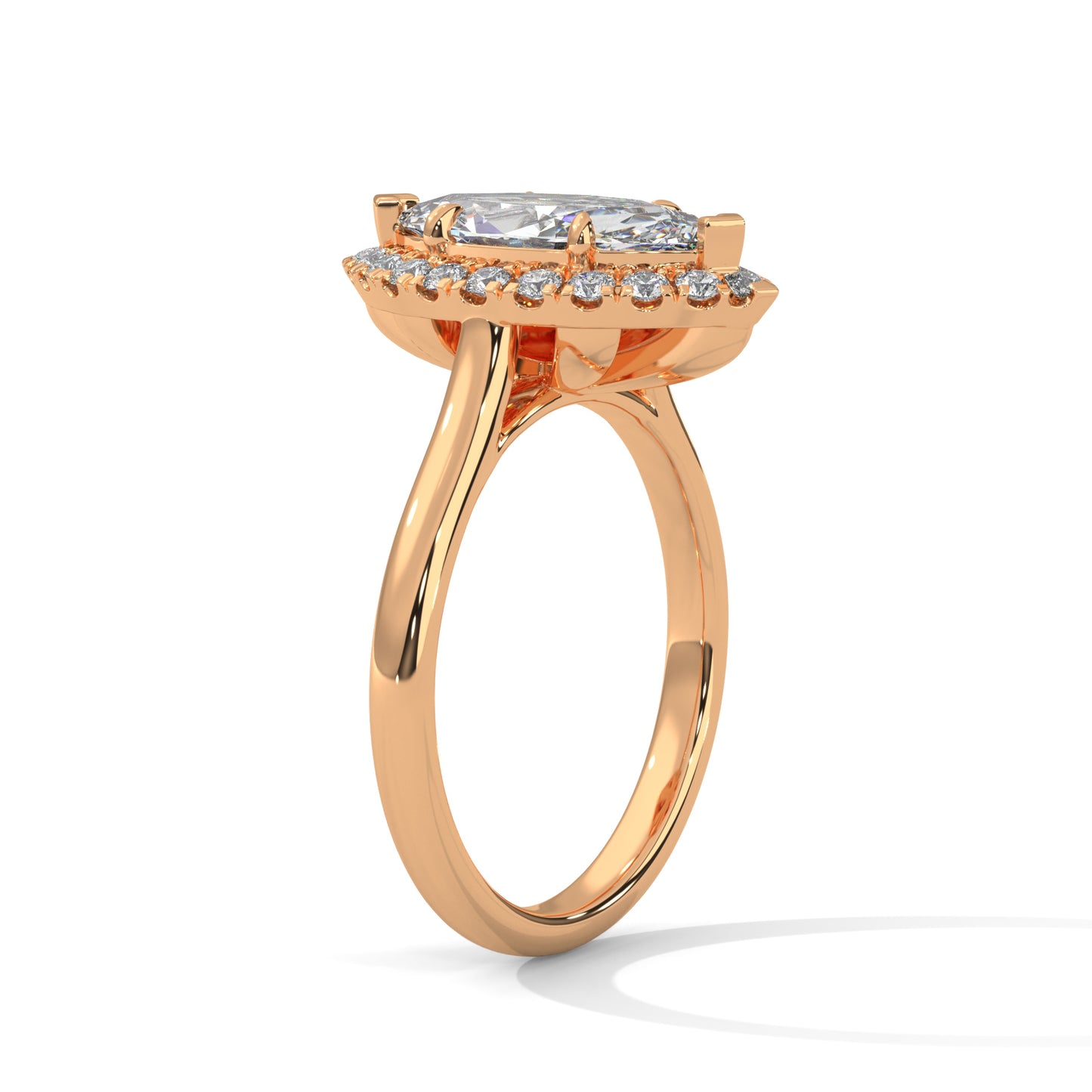 2ct Marquise Cut E-VVS2 Lab Grown Diamond Engagement Ring, 14K Gold, IGI Certified Diamond