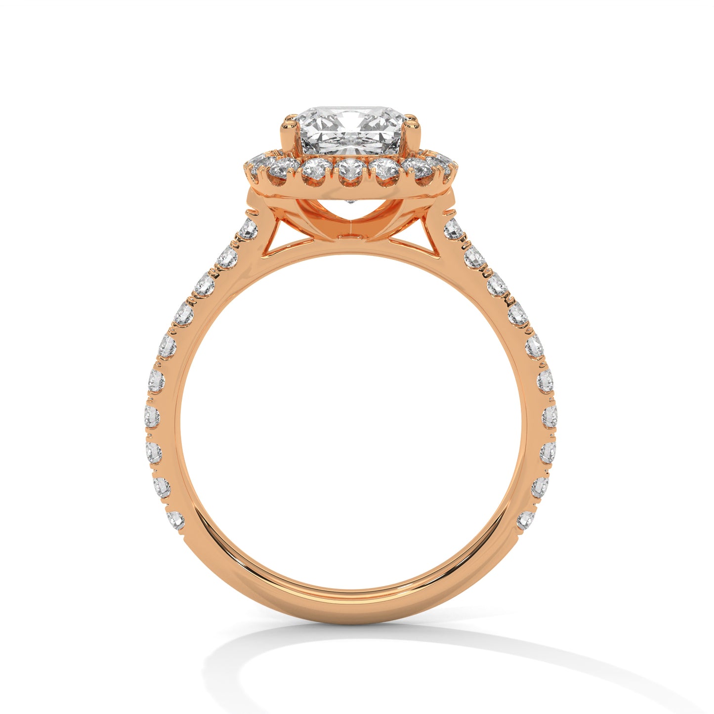 2 CT Square Cushion E-VVS2 Lab-Grown Diamond Engagement Ring, 14K Gold Setting