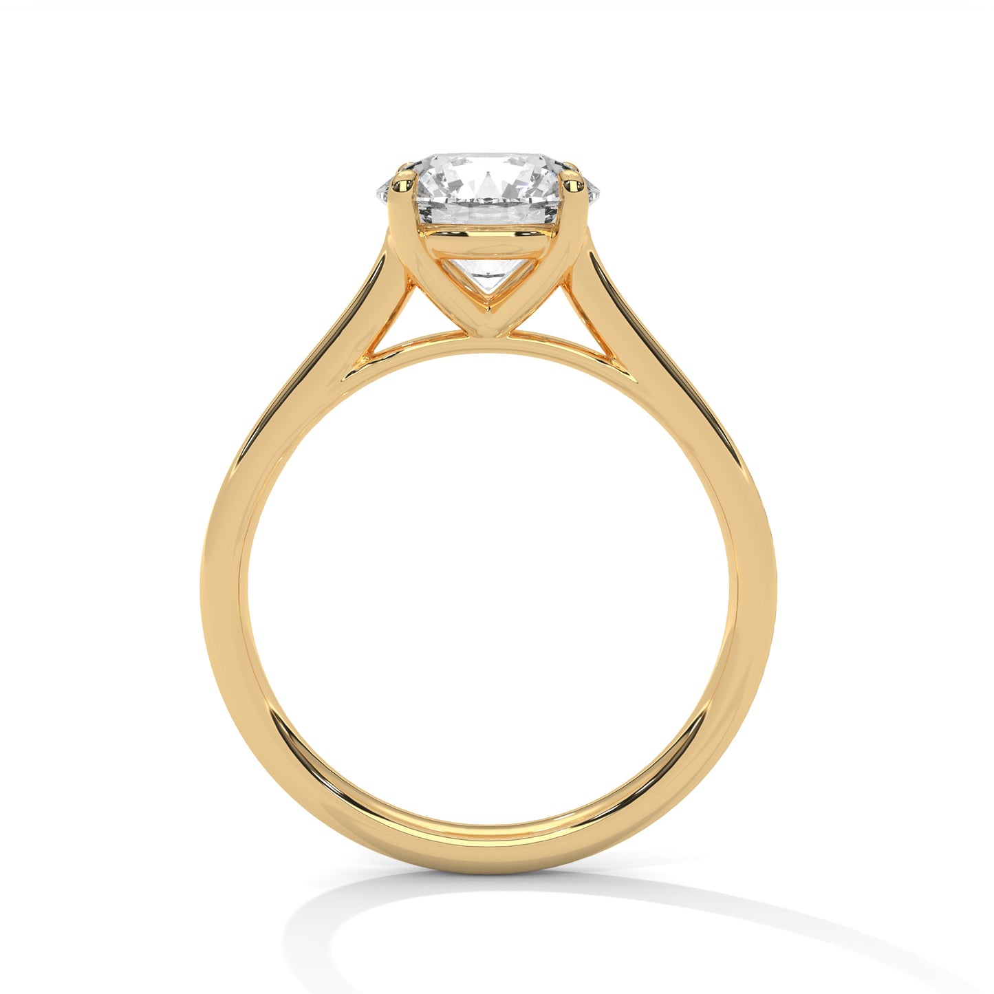 2 Carat Round E VVS2 Lab-Grown Diamond Solitaire Engagement Ring, 14K Gold