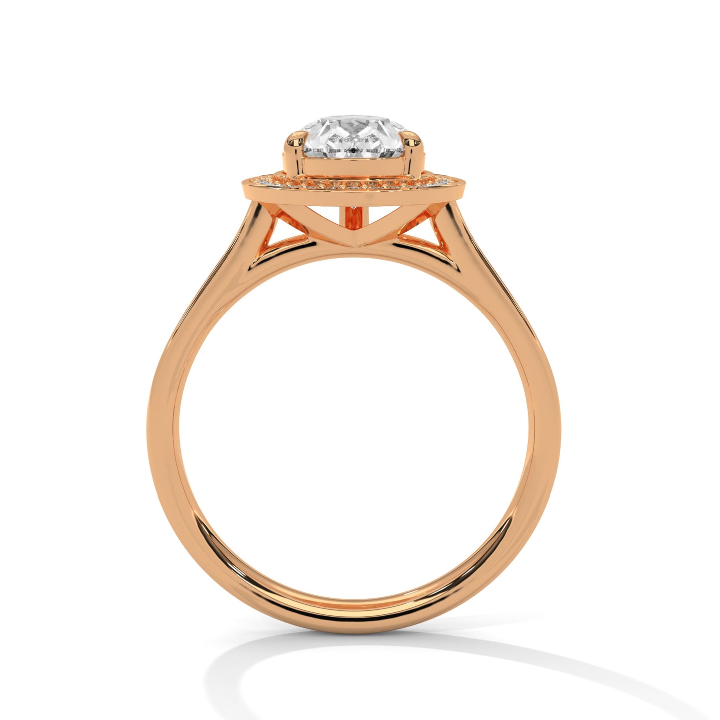 2 CT Pear E-VVS2 Lab-Grown Diamond Engagement Ring – Side Round Diamond