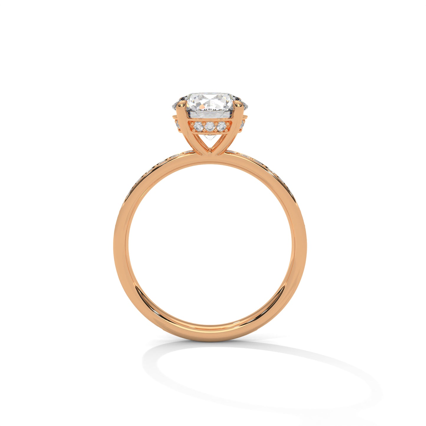 1 CT Round E VVS2 Lab-Grown Diamond Engagement Ring, Timeless Design