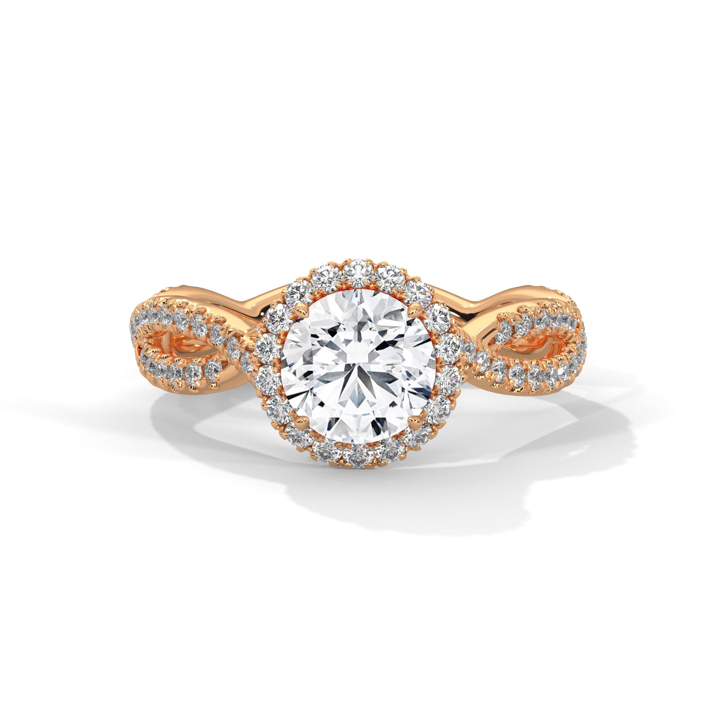 1 CT Round Cut E-VVS2 Lab Grown Diamond Engagement Ring, Custom Made Jewelry