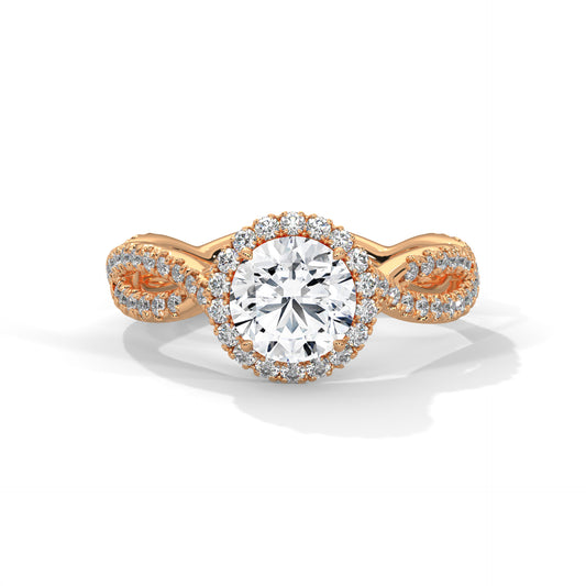 1 CT Round Cut E-VVS2 Lab Grown Diamond Engagement Ring, Custom Made Jewelry