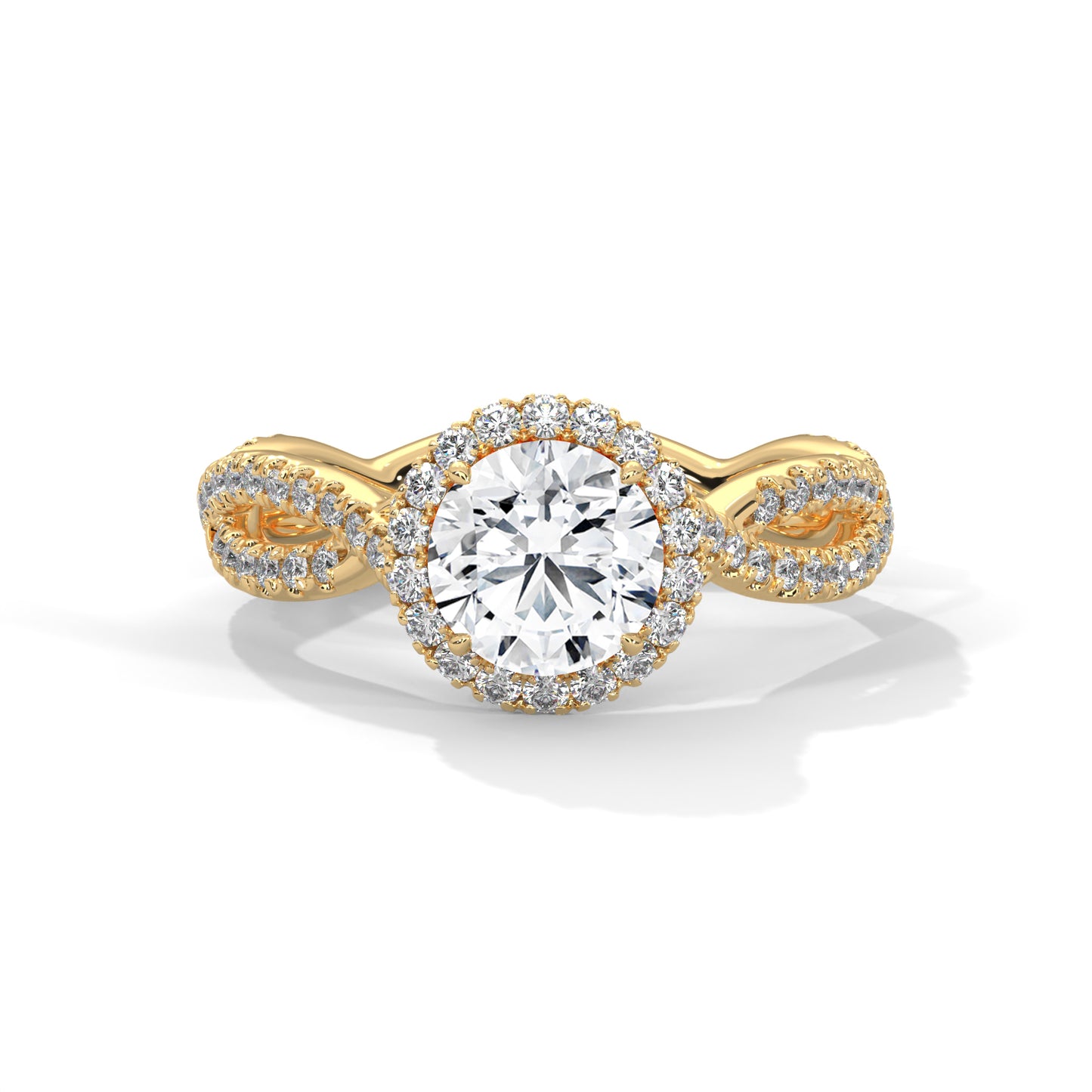 1 CT Round Cut E-VVS2 Lab Grown Diamond Engagement Ring, Custom Made Jewelry