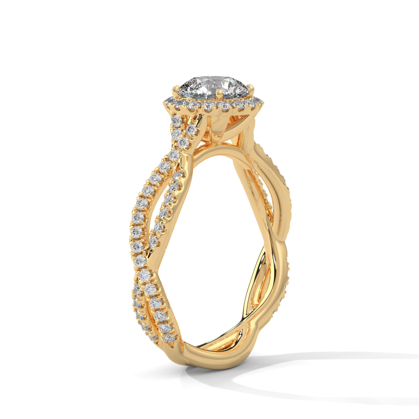 1 CT Round Cut E-VVS2 Lab Grown Diamond Engagement Ring, Custom Made Jewelry
