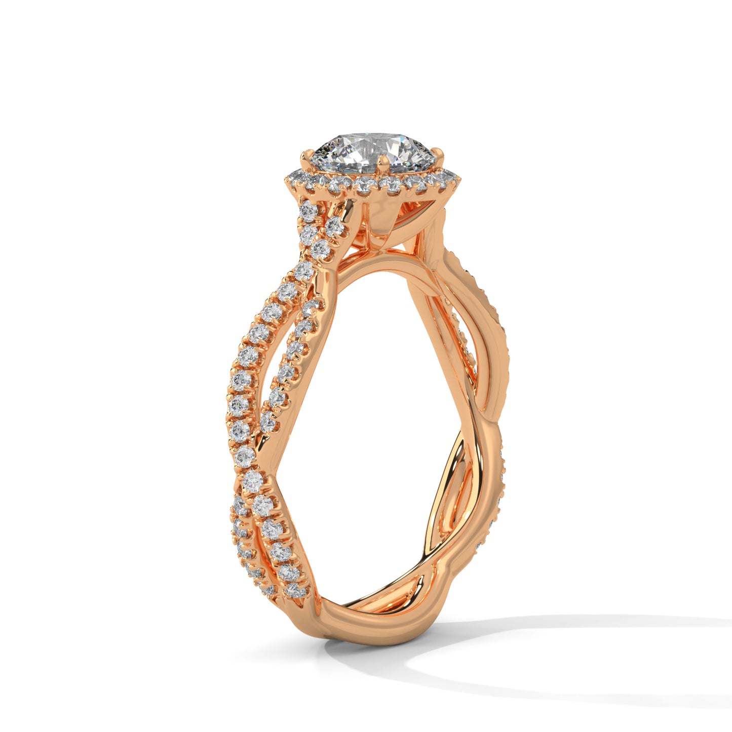1 CT Round Cut E-VVS2 Lab Grown Diamond Engagement Ring, Custom Made Jewelry