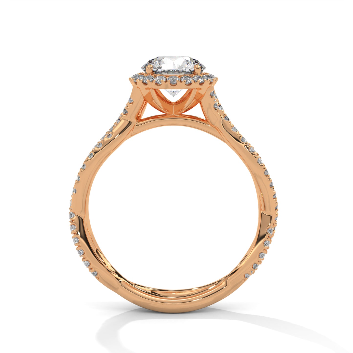 1 CT Round Cut E-VVS2 Lab Grown Diamond Engagement Ring, Custom Made Jewelry
