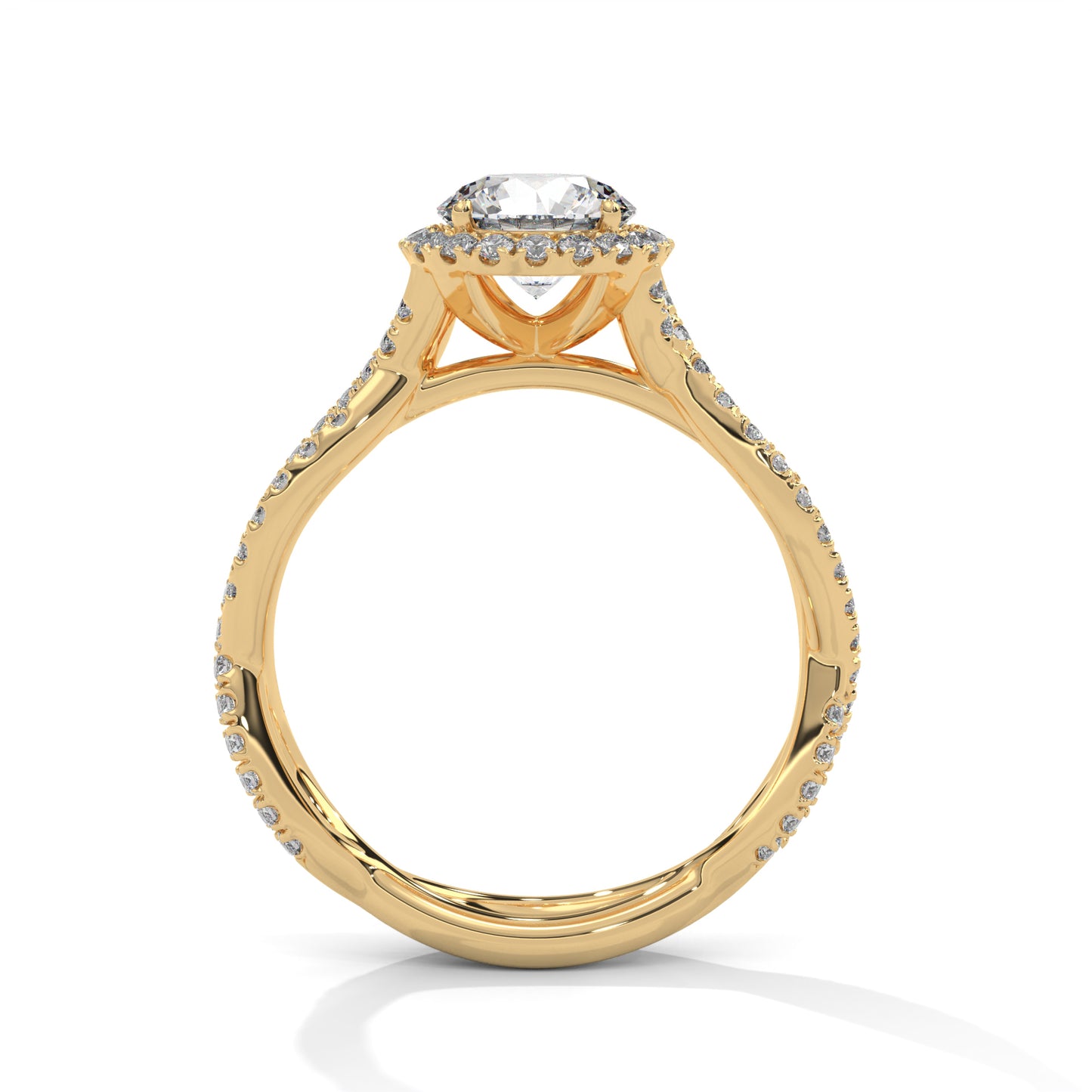 1 CT Round Cut E-VVS2 Lab Grown Diamond Engagement Ring, Custom Made Jewelry