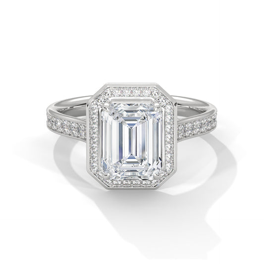 2ct Emerald Cut E-VVS2 Lab Grown Diamond Engagement Ring, Ethical Diamond