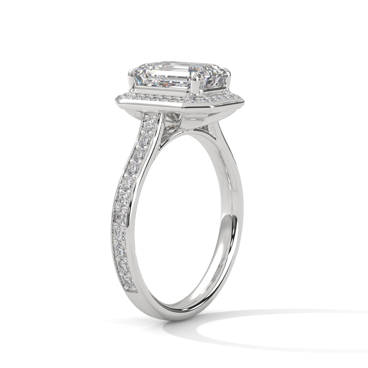 2ct Emerald Cut E-VVS2 Lab Grown Diamond Engagement Ring, Ethical Diamond