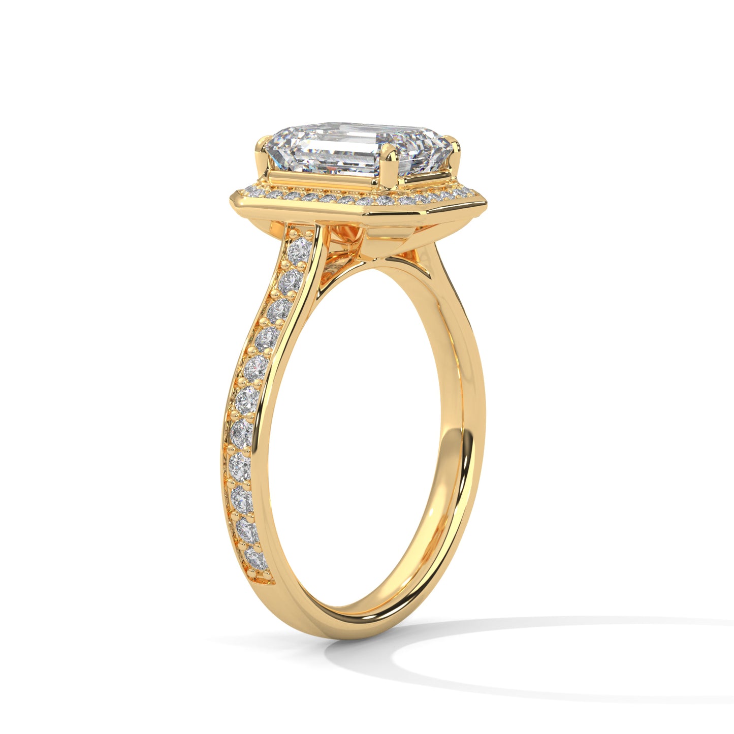 2ct Emerald Cut E-VVS2 Lab Grown Diamond Engagement Ring, Ethical Diamond