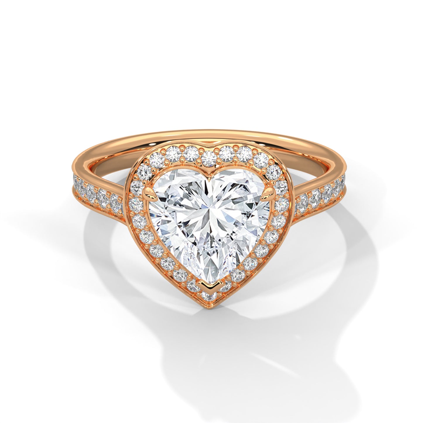 2ct Heart Cut E-VVS2 Lab Grown Diamond Engagement Ring, Bridal Ring