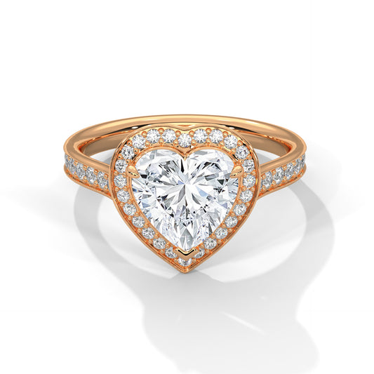 2ct Heart Cut E-VVS2 Lab Grown Diamond Engagement Ring, Bridal Ring