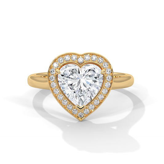 2ct Heart Cut E-VVS2 Lab Grown Diamond Engagement Ring, Proposal Ring