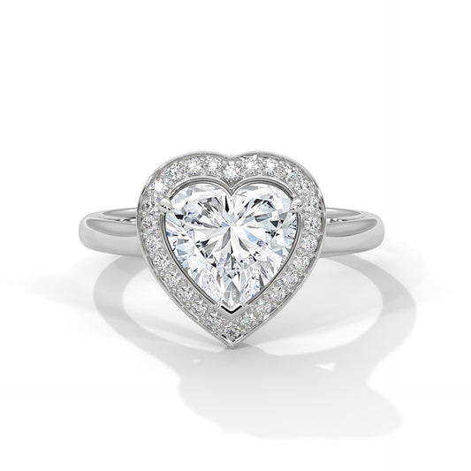 2ct Heart Cut E-VVS2 Lab Grown Diamond Engagement Ring, Proposal Ring