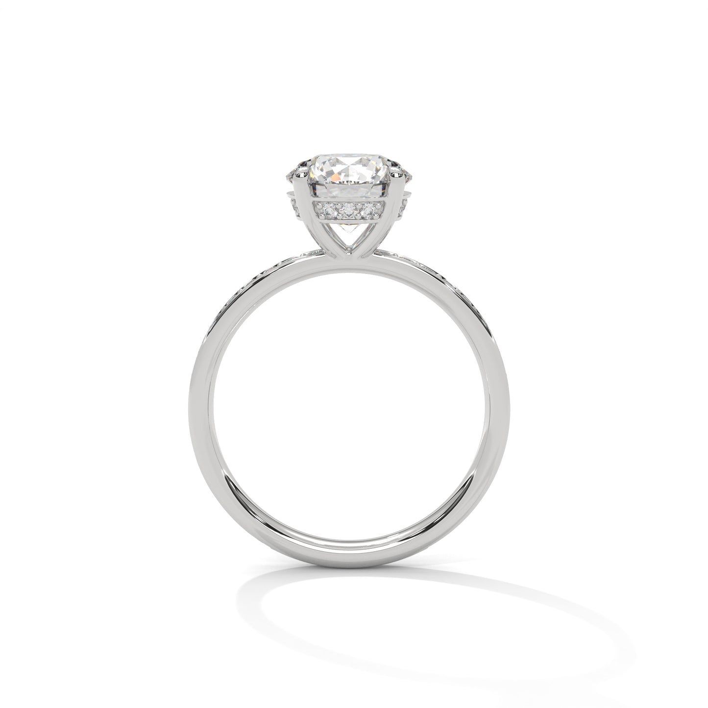 1 CT Round E VVS2 Lab-Grown Diamond Engagement Ring, Timeless Design