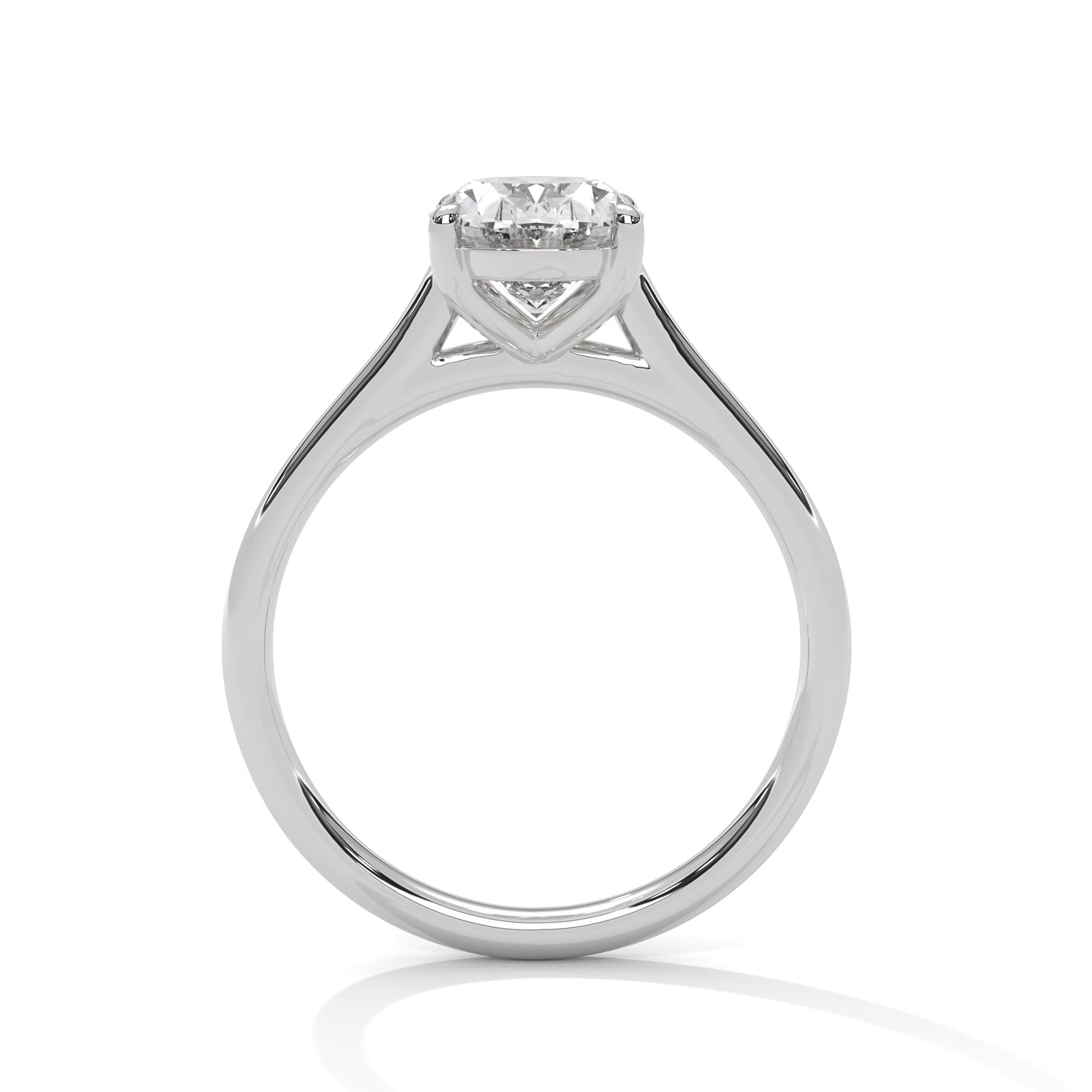 3 Carat Oval E - VVS2 Lab-Grown Diamond Engagement Ring, Classic Solitaire Setting, Certified Sparkle