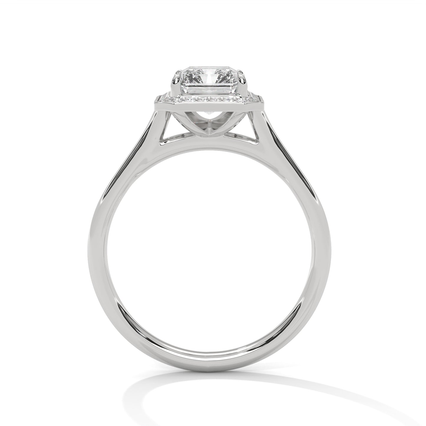 3 CT Emerald-Cut E - VVS2 Lab-Grown Diamond Engagement Ring, Elegant Classic Setting