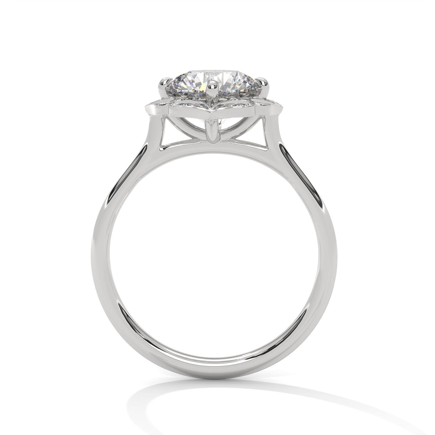 3 CT Round Lab-Grown Diamond Engagement Ring –  Pave Set