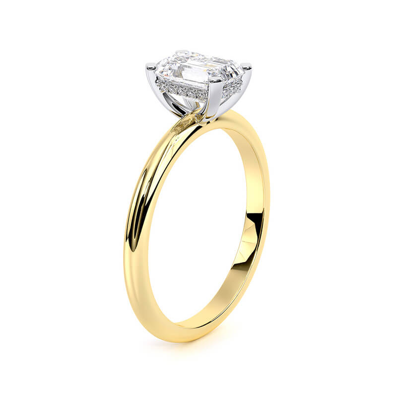 1.50 CT Emerald Cut Hidden Halo ring