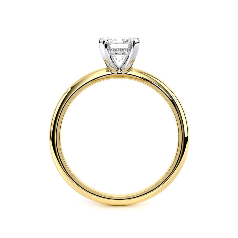 1.50 CT Emerald Cut Hidden Halo ring