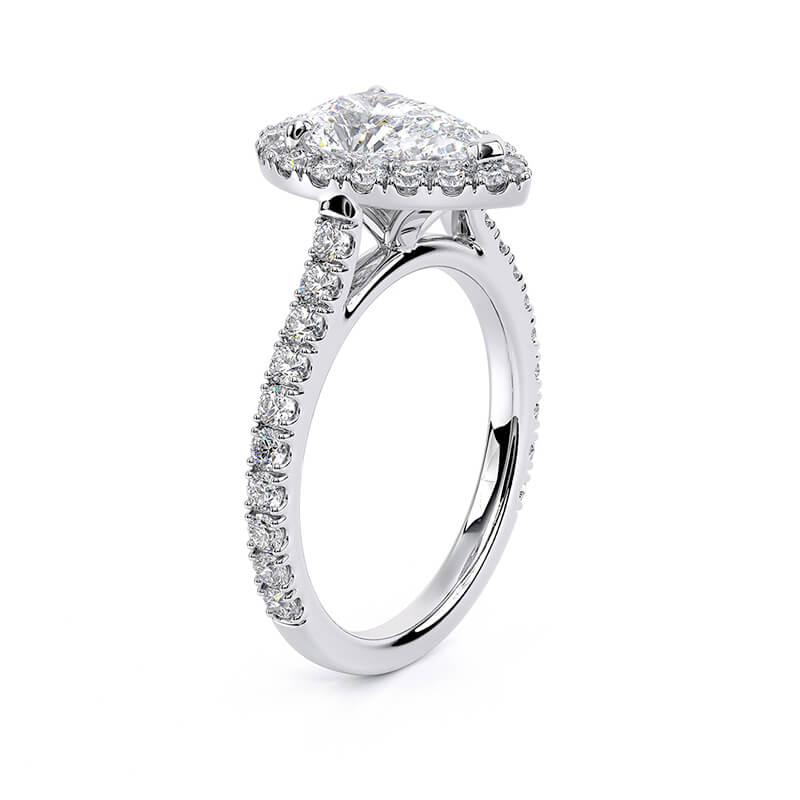 1.50 CT Pear E-VVS2 Lab Grown Diamond Engagement Ring